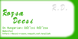 rozsa decsi business card